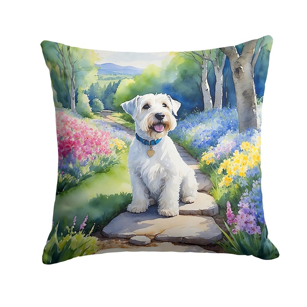 3581 Spring Path Throw Pillow, 18Hx18W, Sealyham Terrier 6712
